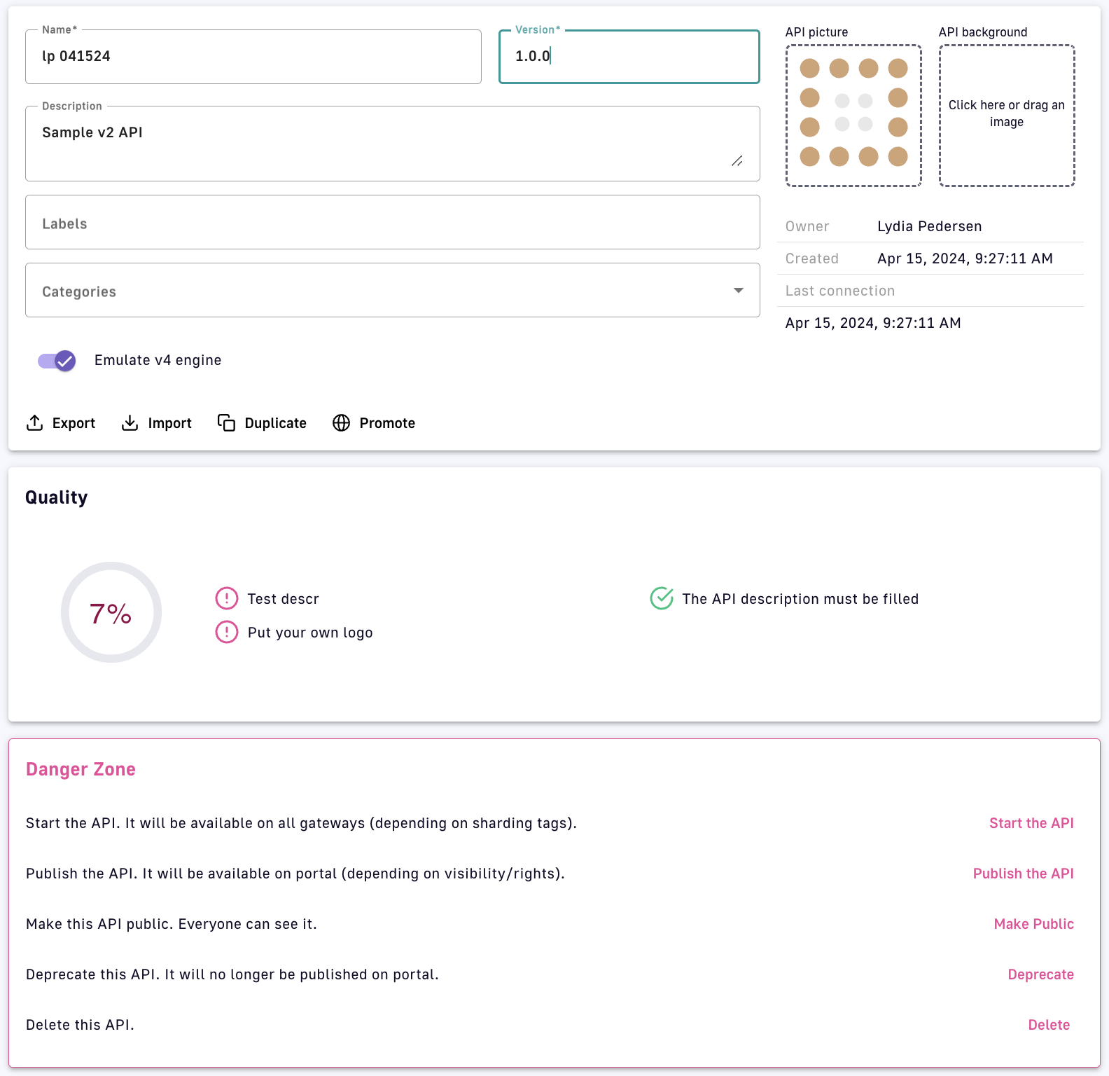 v2 API general settings